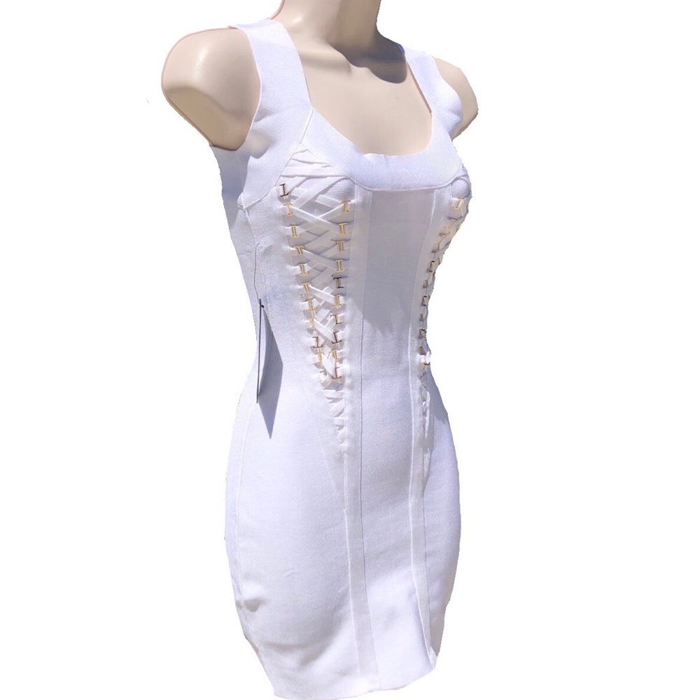 MARCIANO Janethe Corset Bandage White Dress NWT XS